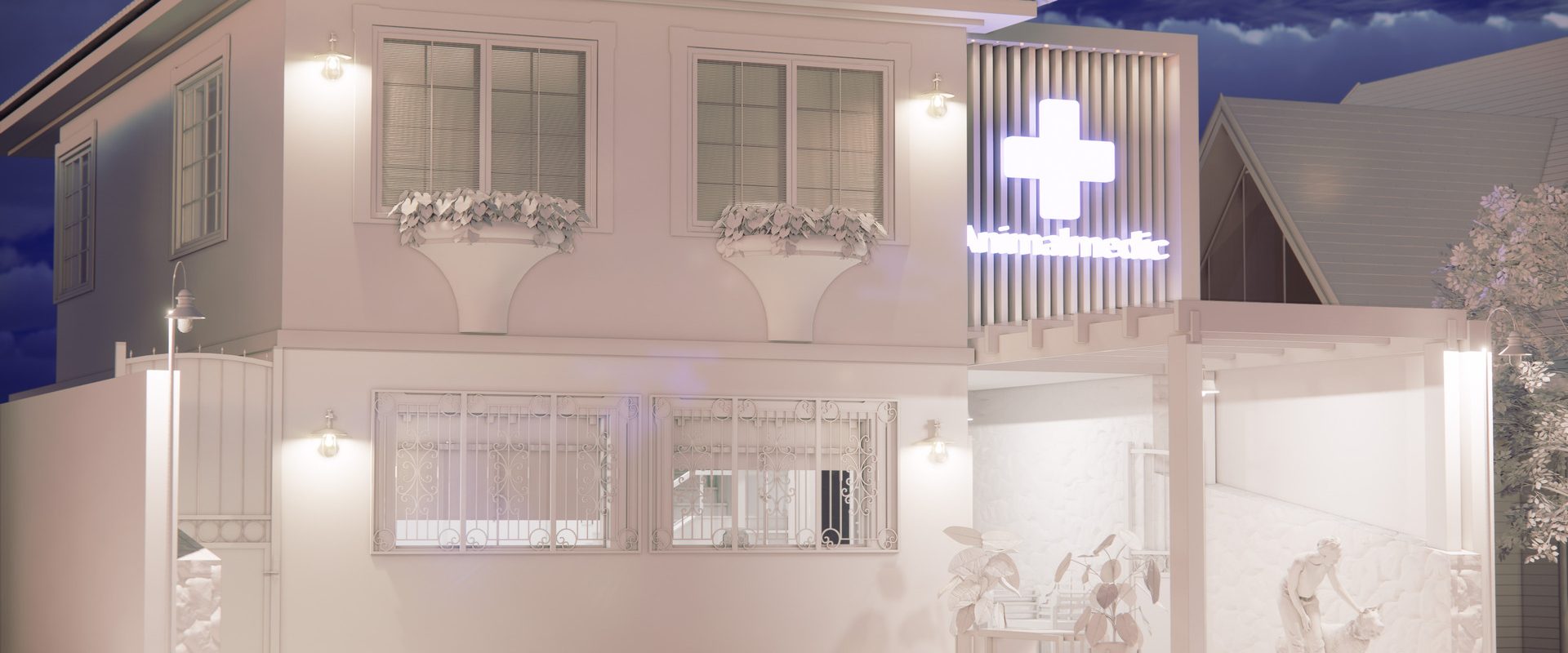 Clinica Render - Fachada 1 - Noturna